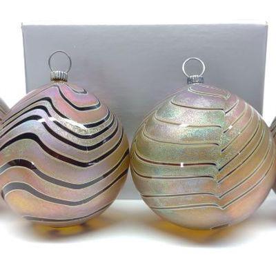 4 Zweifel Art Glass Christmas Ornaments (Signed)-C