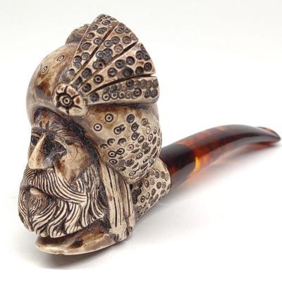 Meerschaum Tobacco Pipe Carved Head