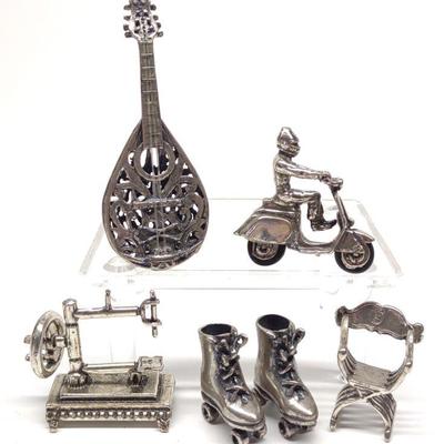 5 Sterling Silver Miniature Figures