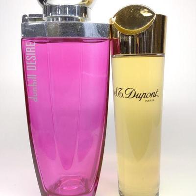2 Large Factice Perfume Bottles (Dunhill & Dupont)