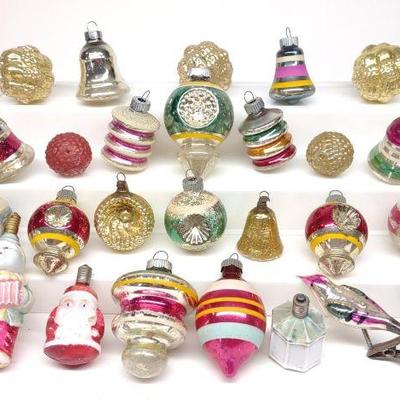 26 Figural Glass Christmas Ornaments
