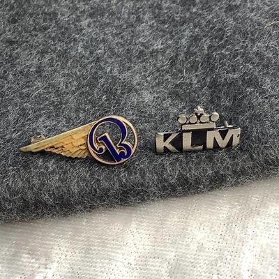 KLM Royal Dutch Airlines Logo Pin And Enameled GF Beechcraft Lapel Pin