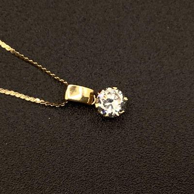 Rare 1/2 Carat White Sapphire Pendant With 18K Gold (750) Marked Bale