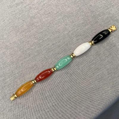 14K with Multicolor Jade bracelet
