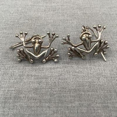 Sterling frog earrings