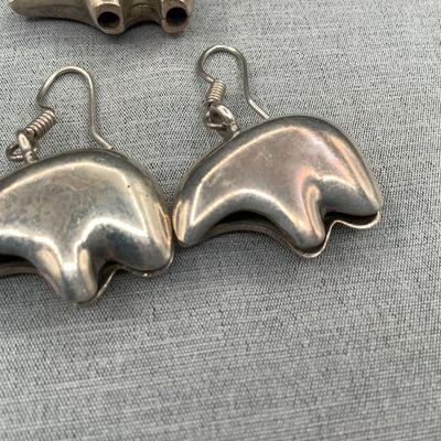 Bear earrings with matching pendant