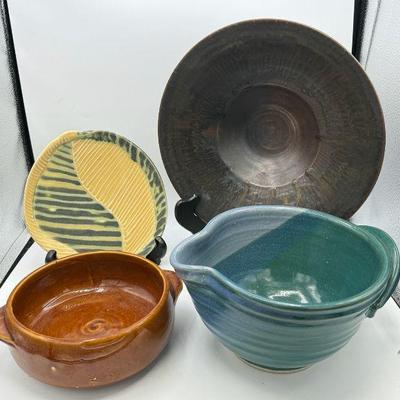 (4) Artful Ceramic Plates/Bowls Incl. McCoy
