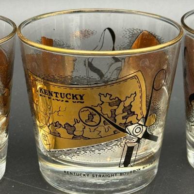 (6) MCM Style Old Taylor Distillery Whiskey Glasses
