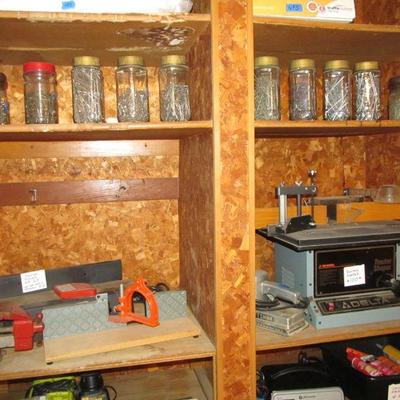 GARAGE - Incredible hand tools, power tools, yard tools, toolboxes, bulbs, golf clubs, garden items, jars of nails and screws, and more!...