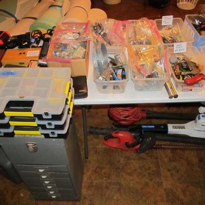 GARAGE - Incredible hand tools, power tools, yard tools, toolboxes, bulbs, golf clubs, garden items, jars of nails and screws, and more!...