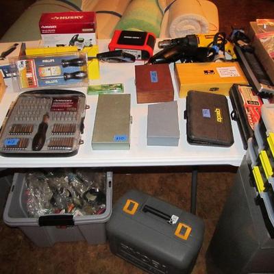 GARAGE - Incredible hand tools, power tools, yard tools, toolboxes, bulbs, golf clubs, garden items, jars of nails and screws, and more!...