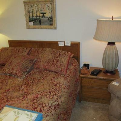 Mid-century LANE BEDROOM SET - BED & NIGHTSTANDS PAIR