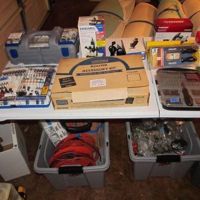 GARAGE - Incredible hand tools, power tools, yard tools, toolboxes, bulbs, golf clubs, garden items, jars of nails and screws, and more!...