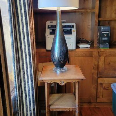 Lamp - $50      Antique table - $100