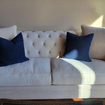 Couch and love seat - $700  Blue Pillows $6 each
