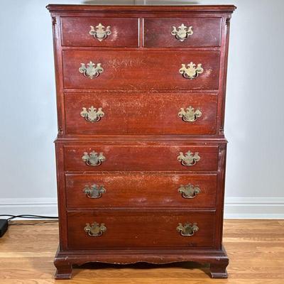 MORGAN’S ASHVILLE CHEST OF DRAWERS | 2 tiered chest of drawers with top tier having 2 half width drawers over 2 full width drawers and...