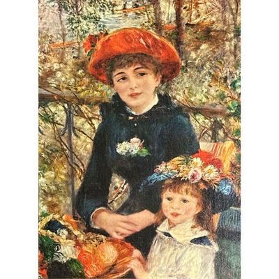 PIERRE-AUGUSTE RENOIR (1841-1919) GICLEE | â€œTwo Sistersâ€ Print on canvas 23 x 17 in sight Printed signature on bottom right