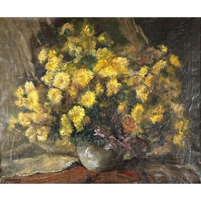 STILL LIFE OIL PAINTING | Daisies in a Vase 19 x 23in sight Oil on canvas Signed lower left
