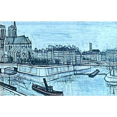 BERNARD BUFFET (1928-1999) WOOD LITHOGRAPH | Notre Dame 6 x 9.5 in sight Print on wood