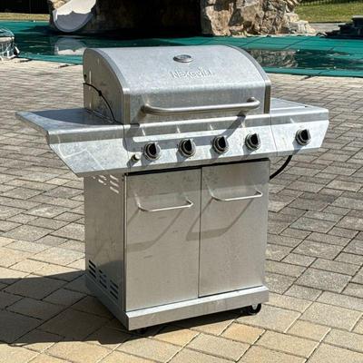 NEXGRILL PROPANE GRILL | Four burner grill with a side stove, top burner stainless steel on wheels