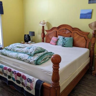 Enormous King bed with nearly new mattress 