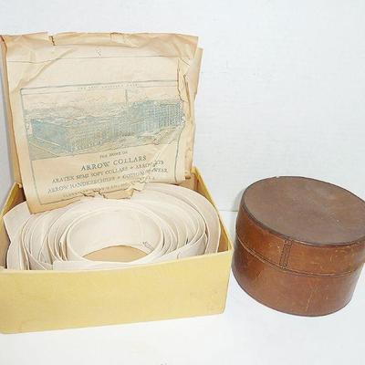 antique leather collar box 