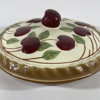 Ceramic Cherry Themed Pie Dish
