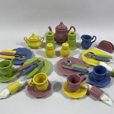 Ceramic Colorful Miniature Tea Set