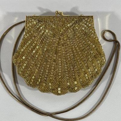 Vintage Gold Toned Beaded Purse