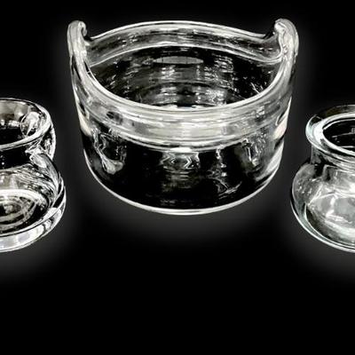 #31 â€¢ Art Glass Ice Bucket, Sugar Bowl and Jam Jar
