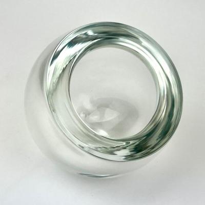 #62 â€¢ Oggetti Murano Art Glass Angled Vase/ Bowl- Signed
