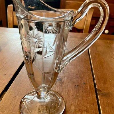 Exceptional Etched Pitcher
