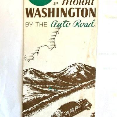 1920's Fold-Out Brochure for Auto Road Up Mt. Washington, NH
