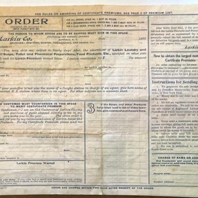 Fascinating 1905 Larkin Co. Order Form
