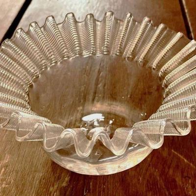 Early Threaded Clear Glass Bowl
