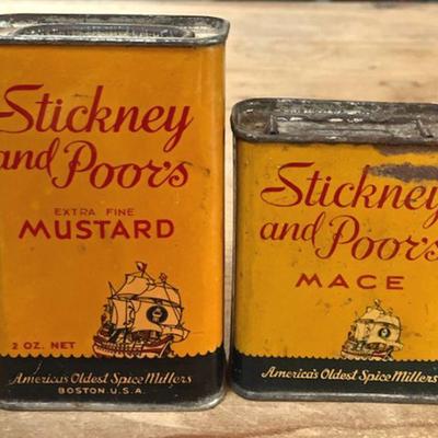 (2) Sweet 'Stickney & Poor's Tins
