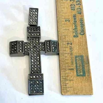 Antique Marcasite Crucifix Pendant
