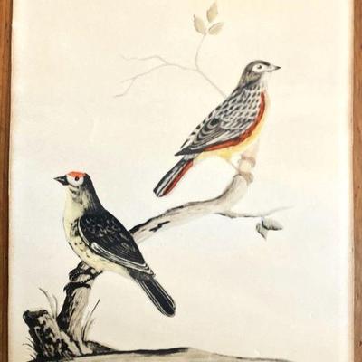 Bird Print on Silk