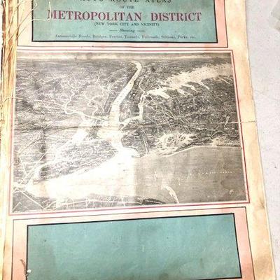 Early 20th C. Auto Route Atlas, N.Y.C., Marvelous!
