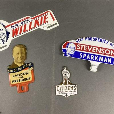 Lot 23 | Vintage Presidential License Plate Toppers