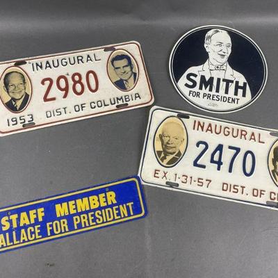 Lot 25 | Vintage Presidential License Plates & More