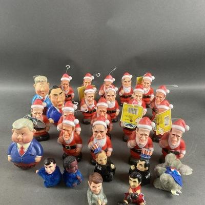Lot 9 | Vintage Rubber Santa Presidential Squeak Toys