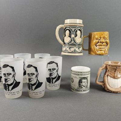 Lot 22 | Political Mugs, Steins, and Glasses