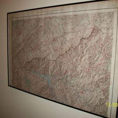 Raised map of Great Smoky Mountains