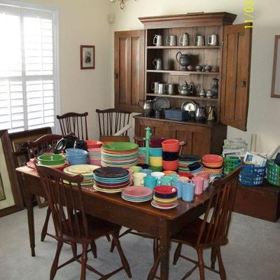 Vintage Walnut Dining with Fiesta Dishes