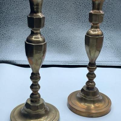 263 tall brass candlesticks 11 inches
