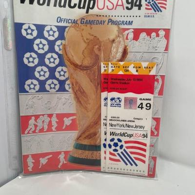 Vtg World Cup 1994 game day program w tickets
