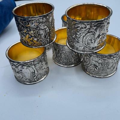 276 Silver plated napkin rings quantity eight