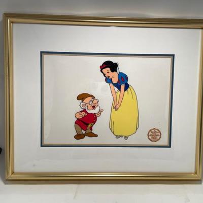 Disney Snow White serigraph cel COA -$90