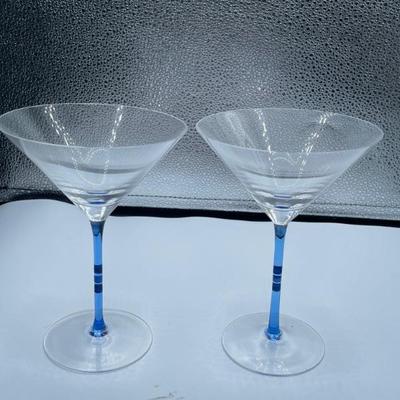 #228 Lot of four mixed martini glasses, two as shown and to clear.